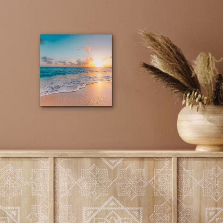 Zonsondergang - Strand - Zee - Zomer - Blauw aluminium wit klein -sfeer4