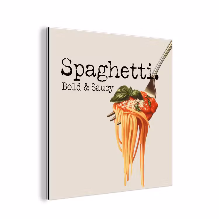 Spaghetti - tomatensaus - Parmezaanse kaas aluminium wit klein -3d