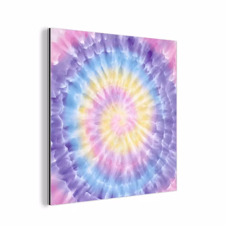 Spiraal - Tie dye - Pasteltinten aluminium wit klein -3d