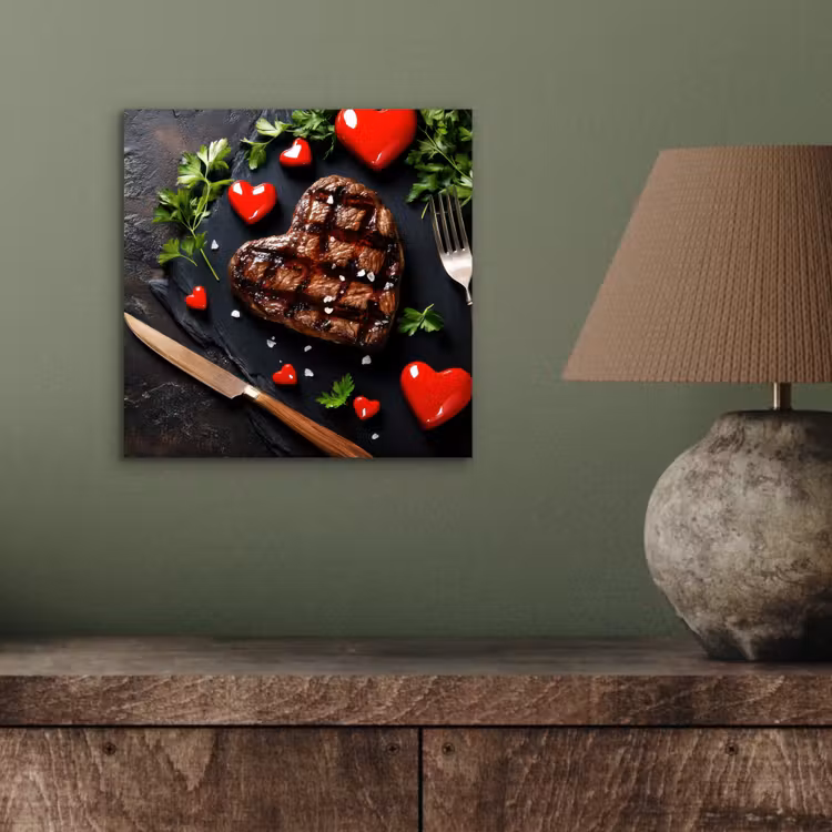 Steak - Hart - Bestek aluminium wit klein -sfeer2