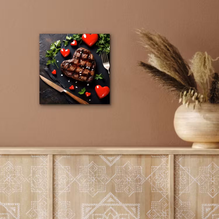 Steak - Hart - Bestek aluminium wit klein -sfeer4