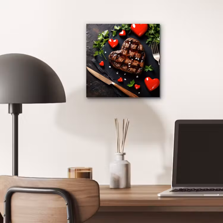 Steak - Hart - Bestek aluminium wit klein -sfeer5