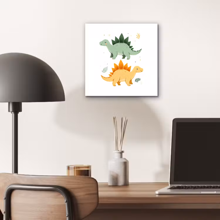 Sterren - Stegosaurussen - Blaadjes - Groen aluminium wit klein -sfeer5