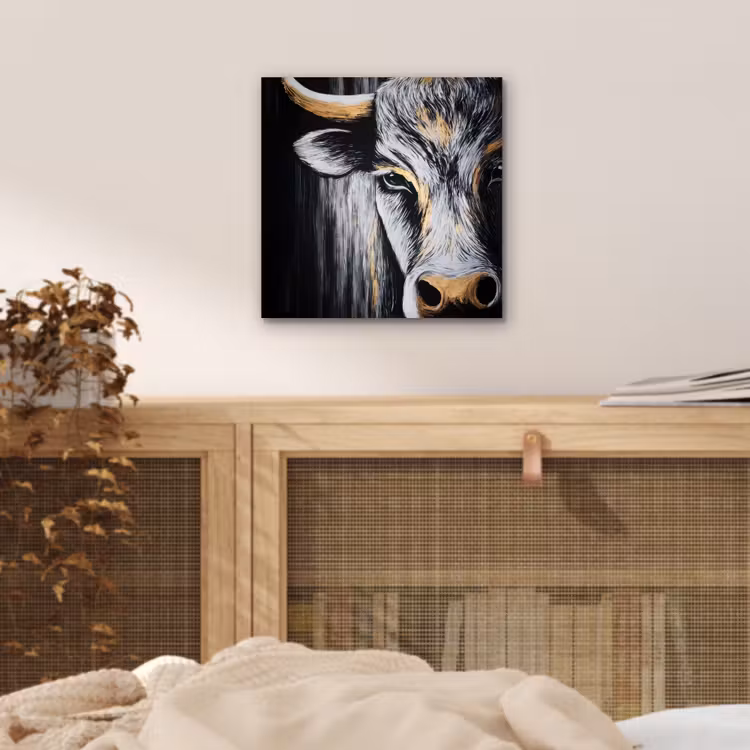 Stier - Hoorns - Snuit - Goud aluminium wit klein -sfeer3