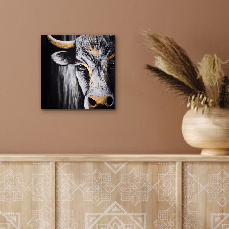 Stier - Hoorns - Snuit - Goud aluminium wit klein -sfeer4