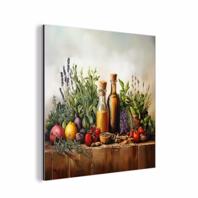 Stilleven - Kruiden - Specerijen - Fruit - Kleurrijk aluminium wit klein -3d
