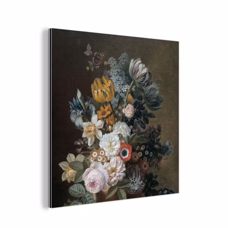 Stilleven met bloemen - Schilderij van Eelke Jelles Eelkema aluminium wit klein -3d