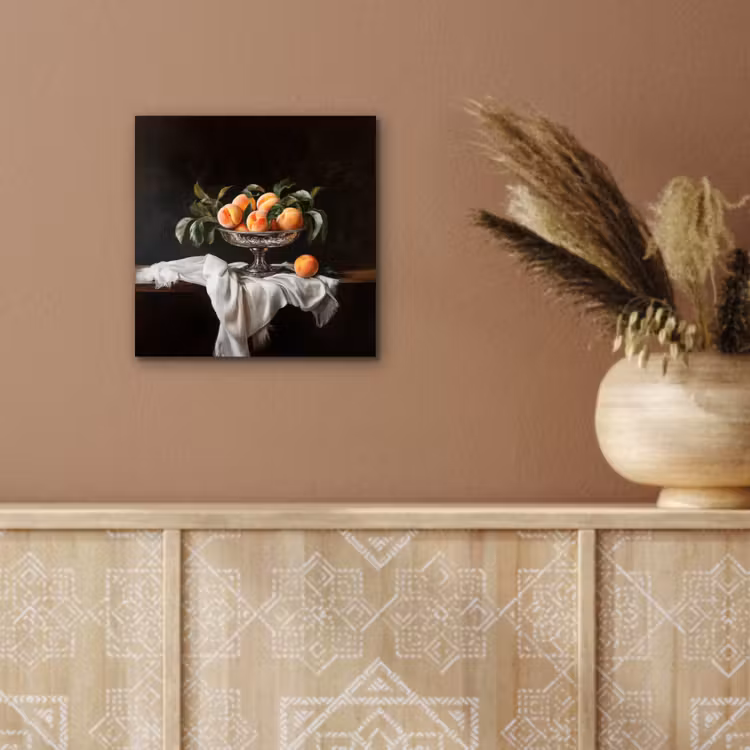 Stilleven - Perziken - Vintage aluminium wit klein -sfeer4