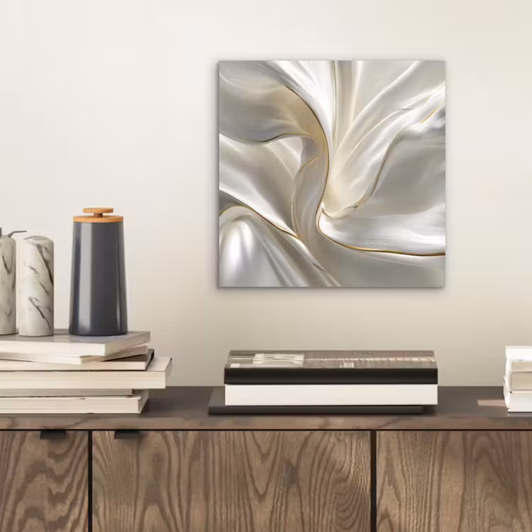 Stof - Plooien - Goud aluminium wit klein -sfeer1