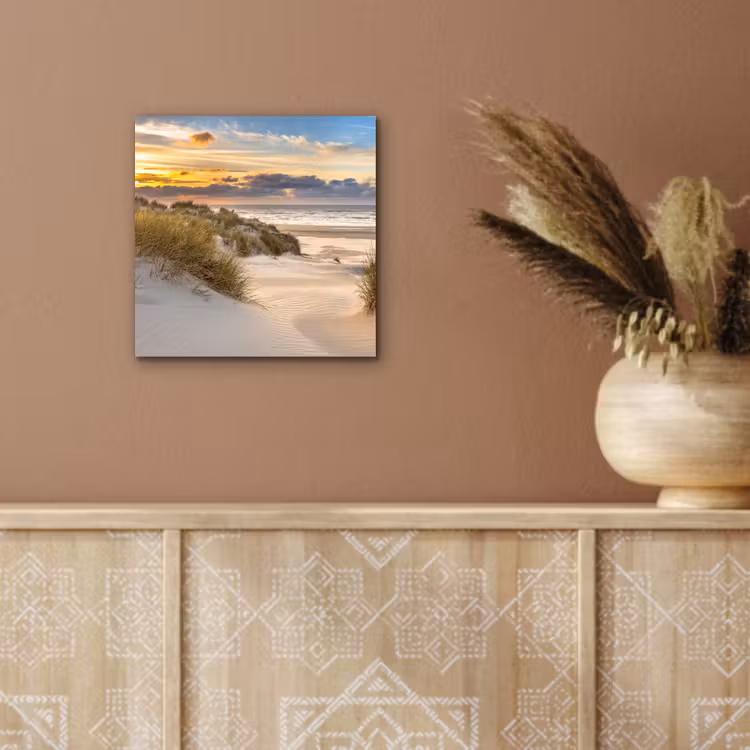 Strand - Duin - Gras - Zonsondergang - Zee aluminium wit klein -sfeer4