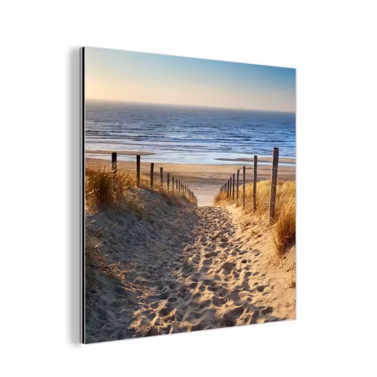 Strand - Zee - Nederland - Duinen - Zon aluminium wit klein -3d