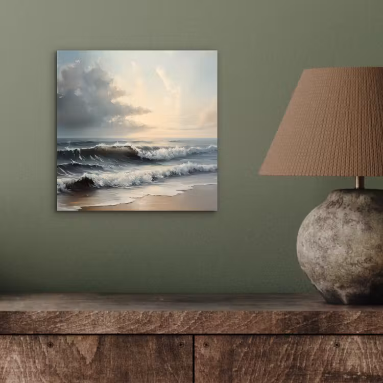 Strand - Zee - Zonsondergang aluminium wit klein -sfeer2