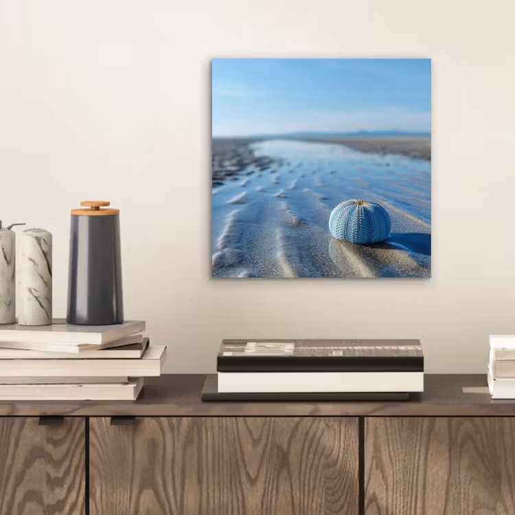Strand - Schild - Water - Blauw aluminium wit klein -sfeer1