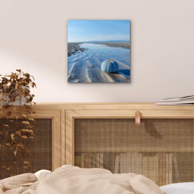 Strand - Schild - Water - Blauw aluminium wit klein -sfeer3