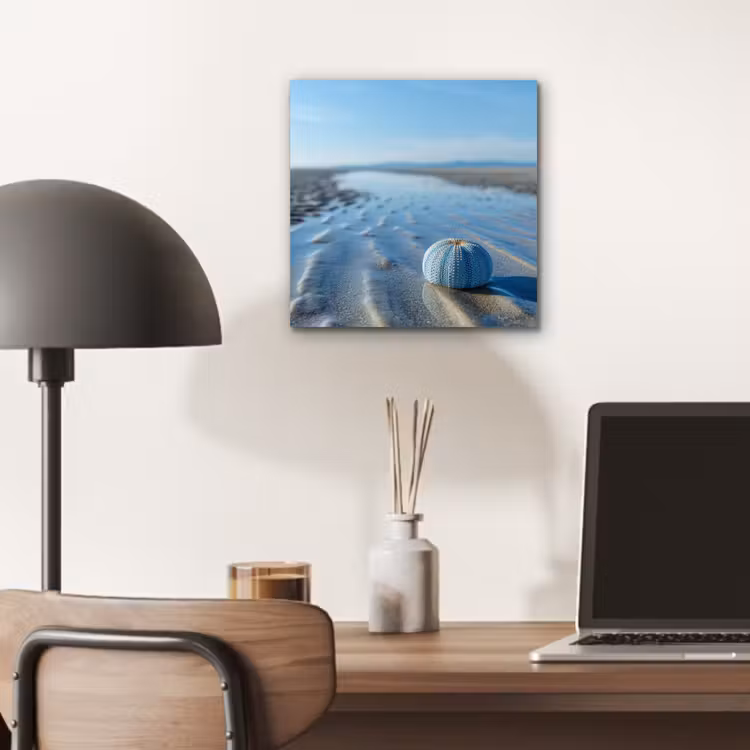 Strand - Schild - Water - Blauw aluminium wit klein -sfeer5