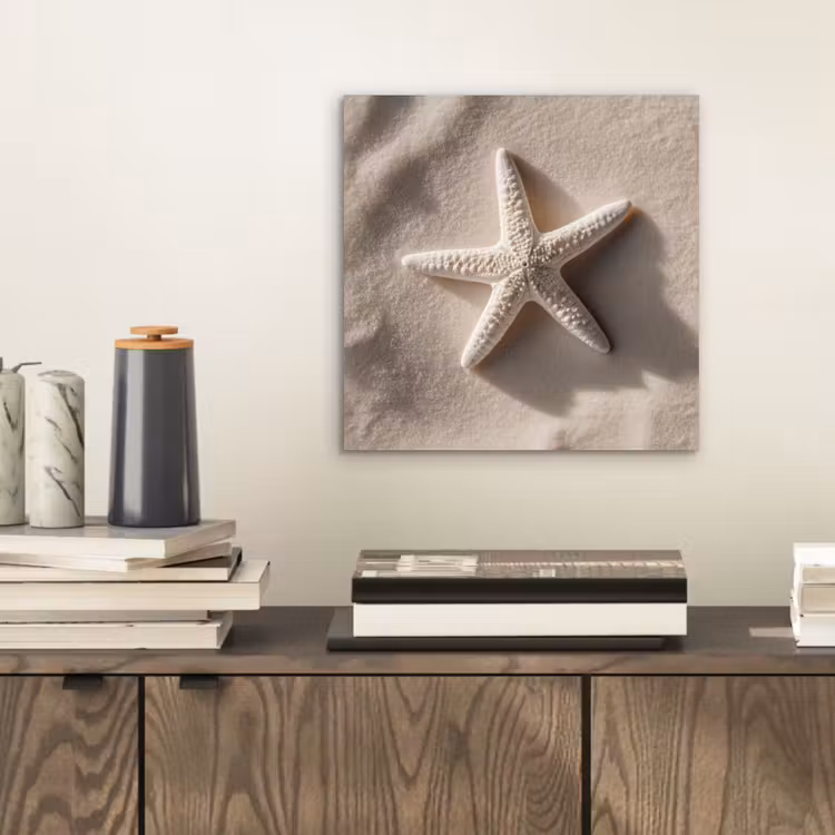 Strand - Zeester - Zand - Beige aluminium wit klein -sfeer1