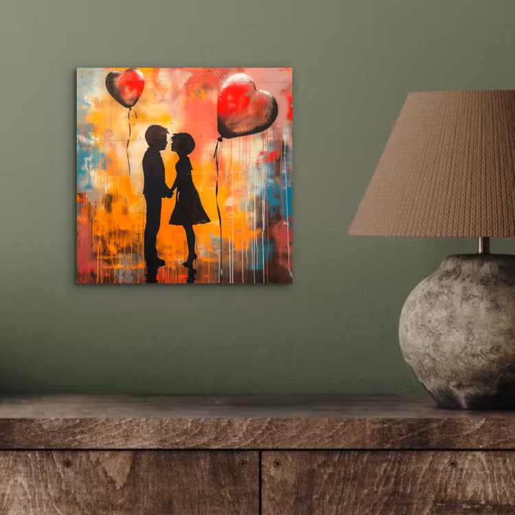 Street art - Liefde - Graffiti - Kunst - Banksy aluminium wit klein -sfeer2