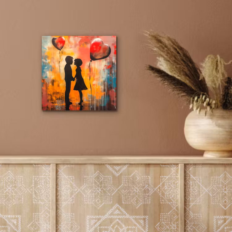 Street art - Liefde - Graffiti - Kunst - Banksy aluminium wit klein -sfeer4