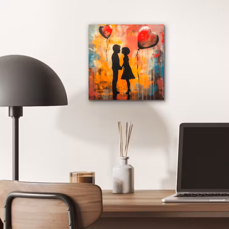 Street art - Liefde - Graffiti - Kunst - Banksy aluminium wit klein -sfeer5