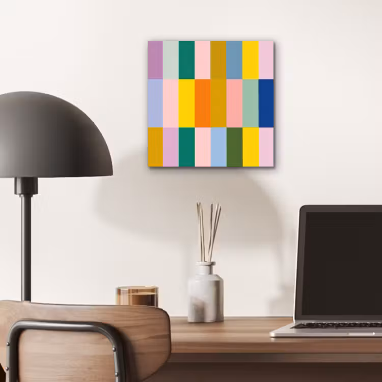 Stroken - Blauw - Patroon - Abstract aluminium wit klein -sfeer5