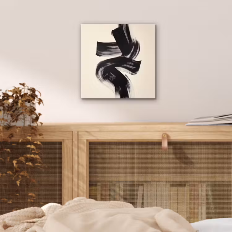 Strepen - Zwart - Abstract aluminium wit klein -sfeer3