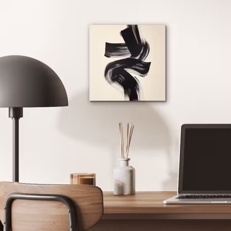 Strepen - Zwart - Abstract aluminium wit klein -sfeer5