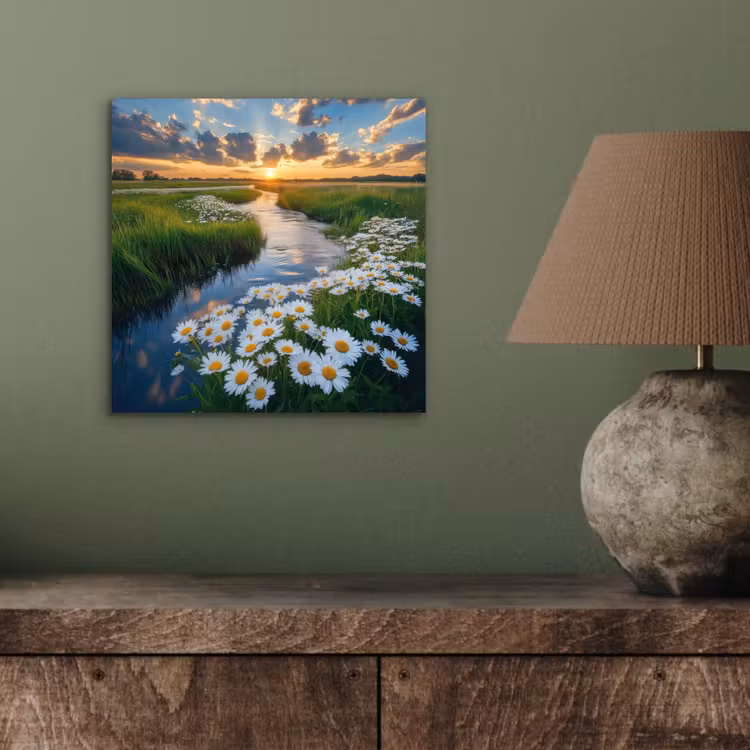 Beekje - Landschap - Margriet aluminium wit klein -sfeer2
