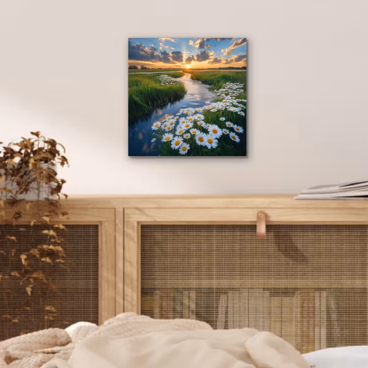 Beekje - Landschap - Margriet aluminium wit klein -sfeer3