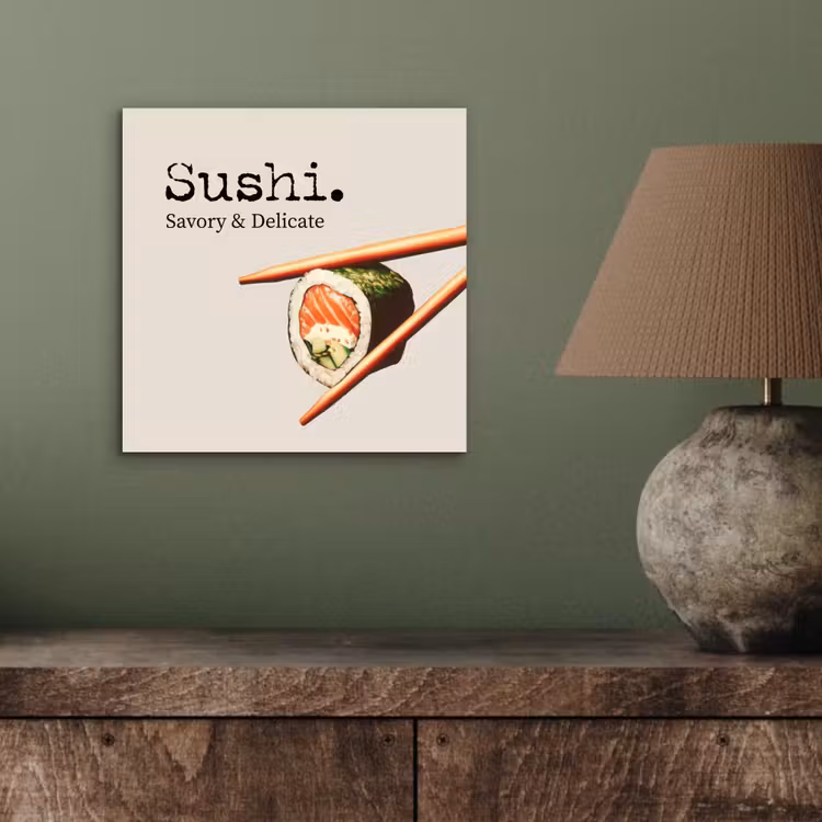 Sushi - Zalm - Rijst - Japans aluminium wit klein -sfeer2