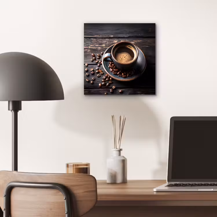 Kop - Koffie - Hout - Bonen aluminium wit klein -sfeer5