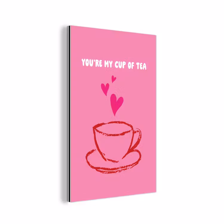 Thee - Roze - Valentijn - Tekst aluminium wit klein -3d