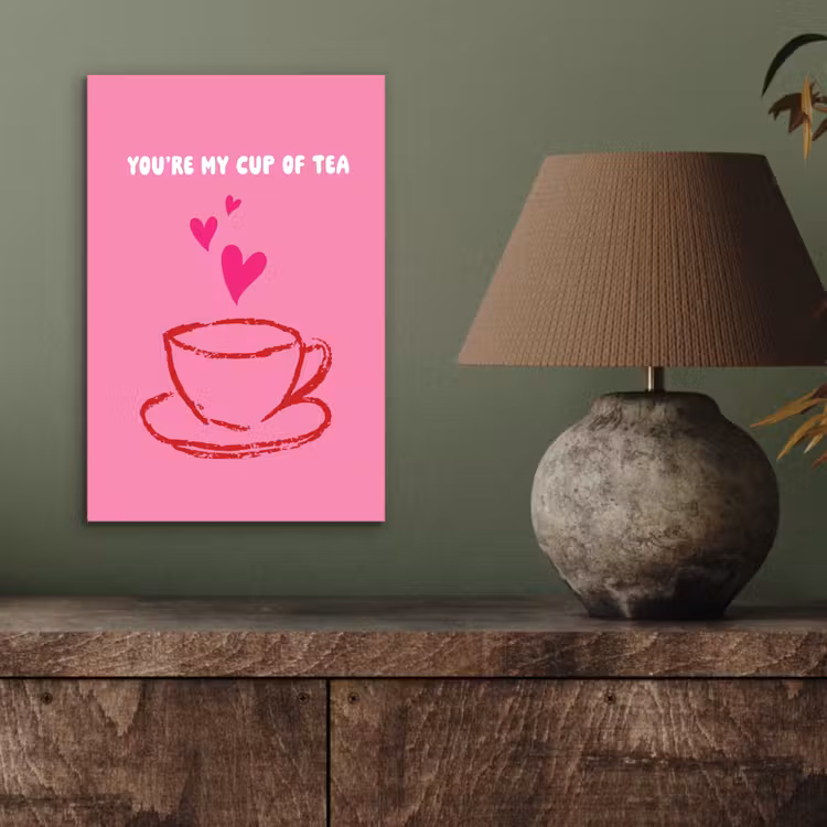 Thee - Roze - Valentijn - Tekst aluminium wit klein -sfeer2