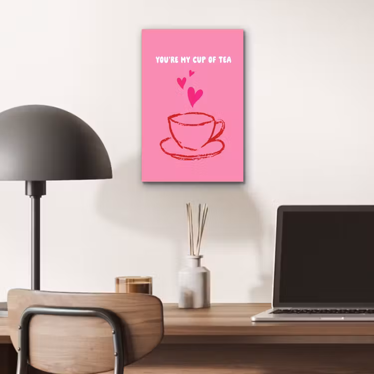 Thee - Roze - Valentijn - Tekst aluminium wit klein -sfeer5