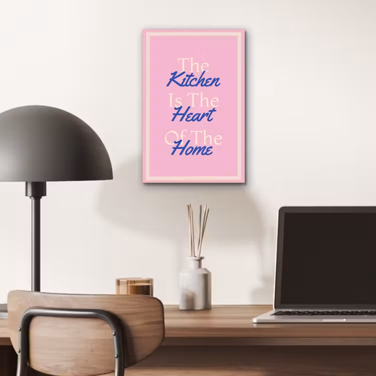 Tekst - Blauw - Keuken - Kader aluminium wit klein -sfeer5