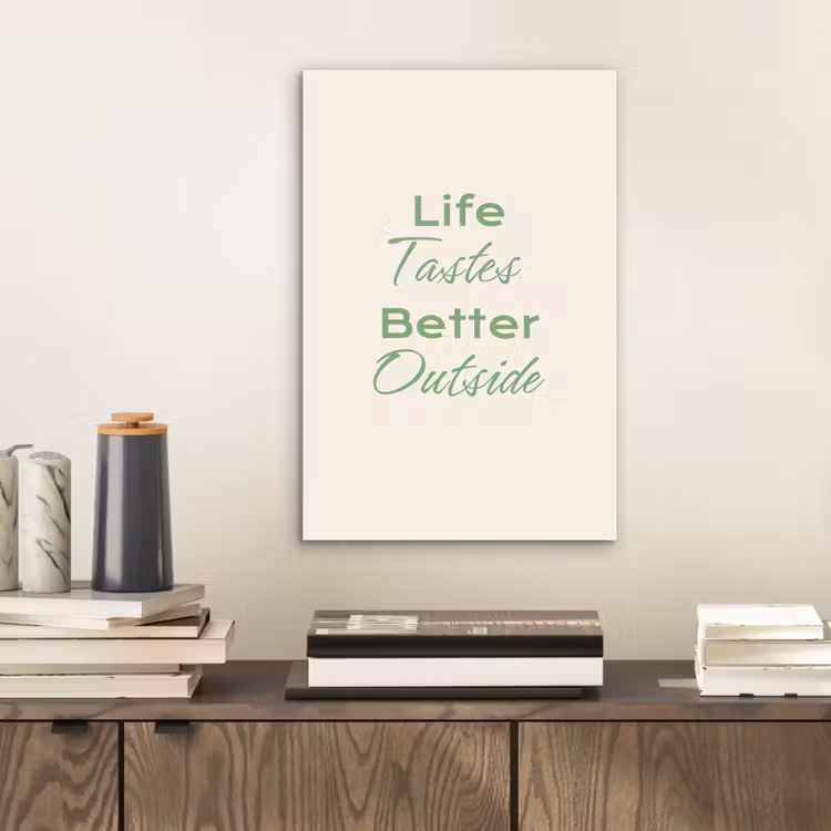 Tekst - Sierlijk - Letters - Groen aluminium wit klein -sfeer1