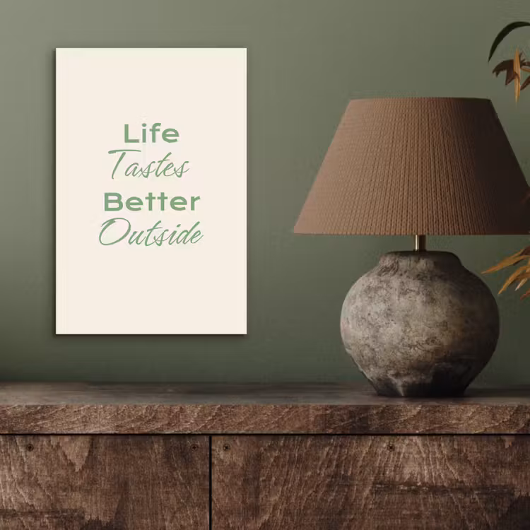 Tekst - Sierlijk - Letters - Groen aluminium wit klein -sfeer2