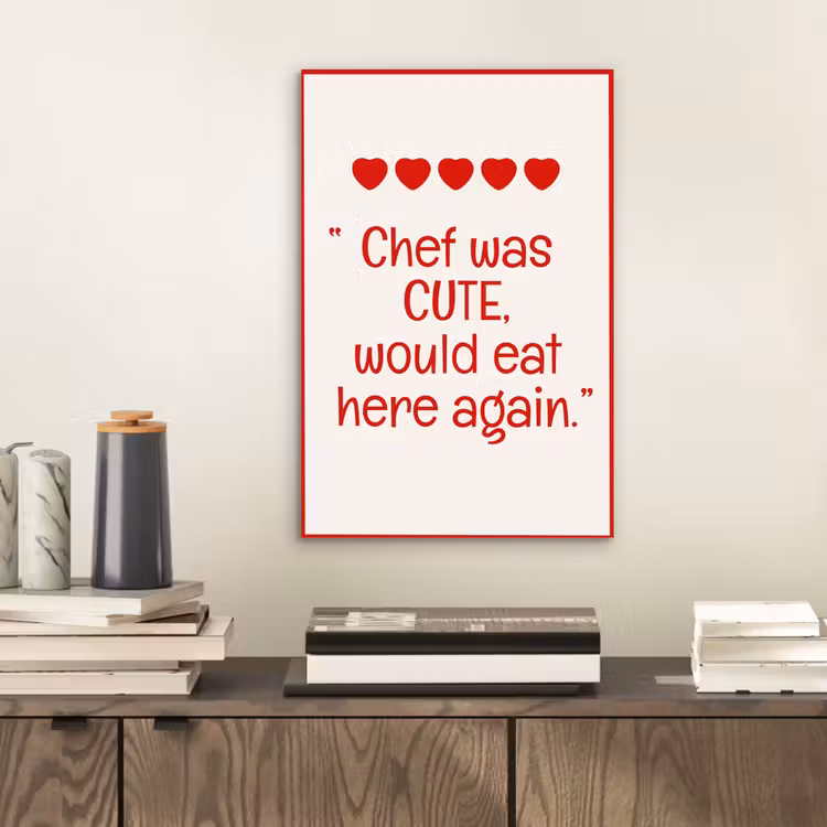 Tekst - Rood - Hartjes aluminium wit klein -sfeer1