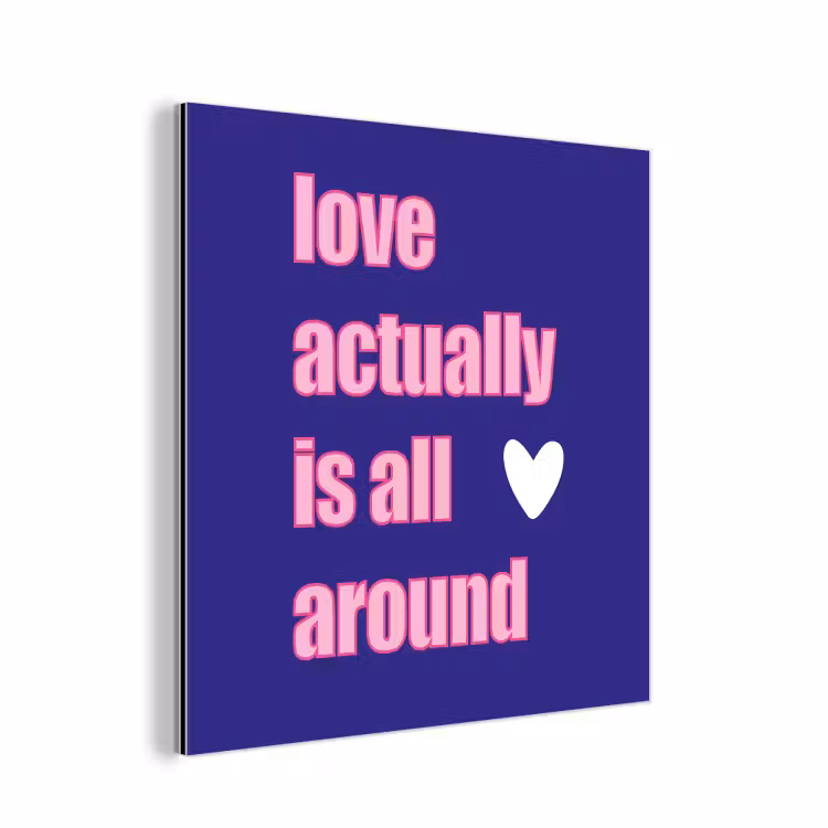 Tekst - Valentijn - Love - Blauw aluminium wit klein -3d
