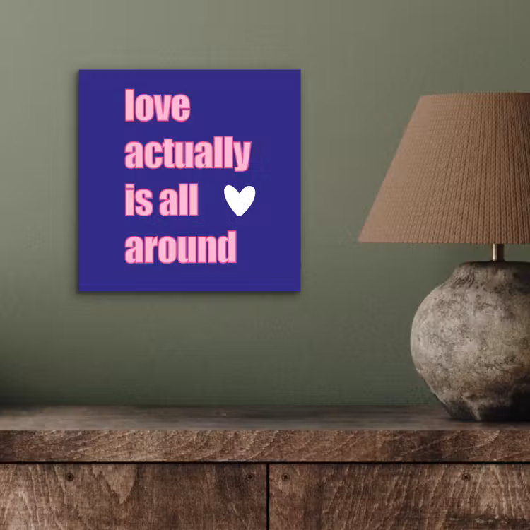 Tekst - Valentijn - Love - Blauw aluminium wit klein -sfeer2