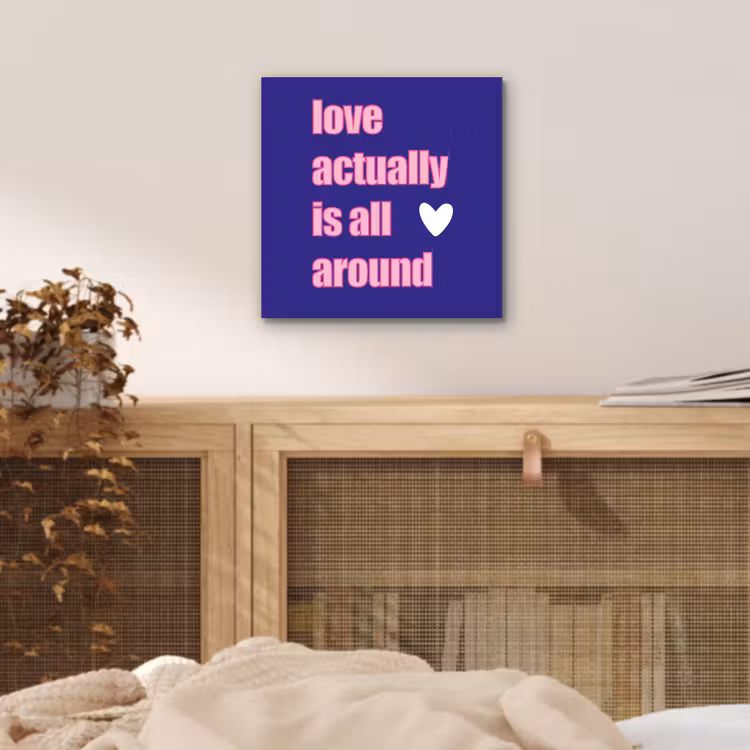 Tekst - Valentijn - Love - Blauw aluminium wit klein -sfeer3