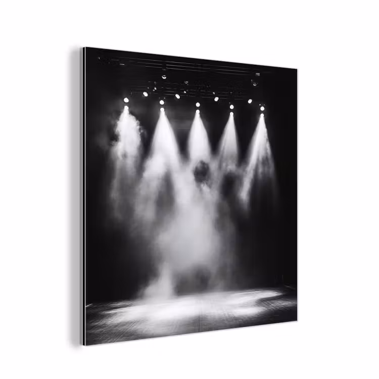 Theaterzaal - Mist - Spotlights - Zwart aluminium wit klein -3d
