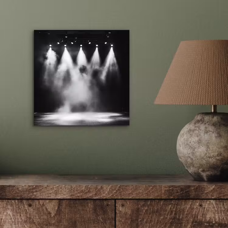 Theaterzaal - Mist - Spotlights - Zwart aluminium wit klein -sfeer2