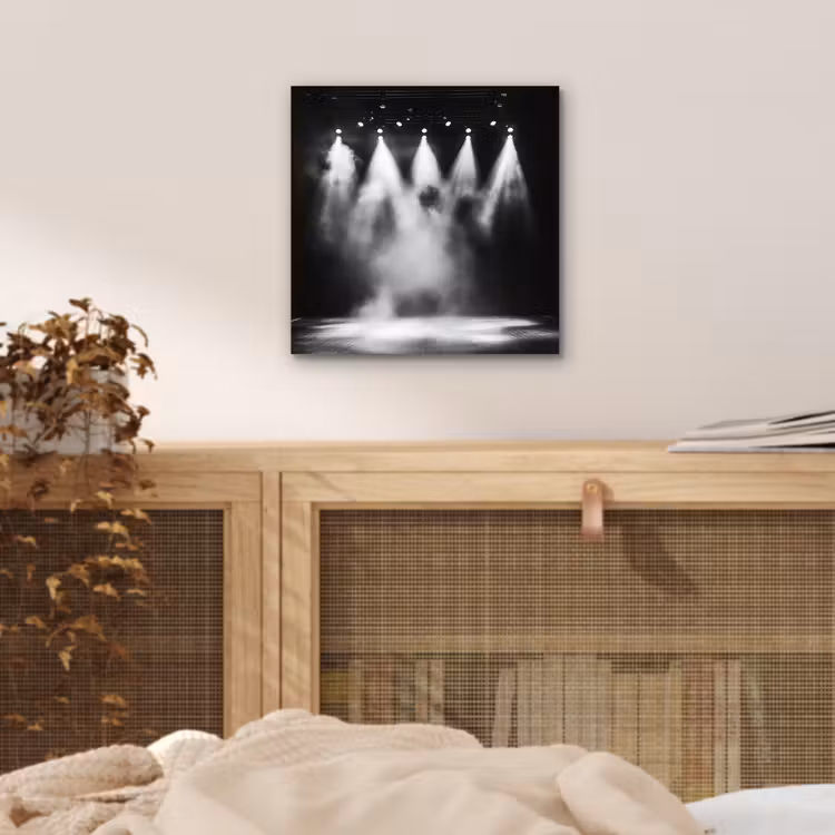 Theaterzaal - Mist - Spotlights - Zwart aluminium wit klein -sfeer3