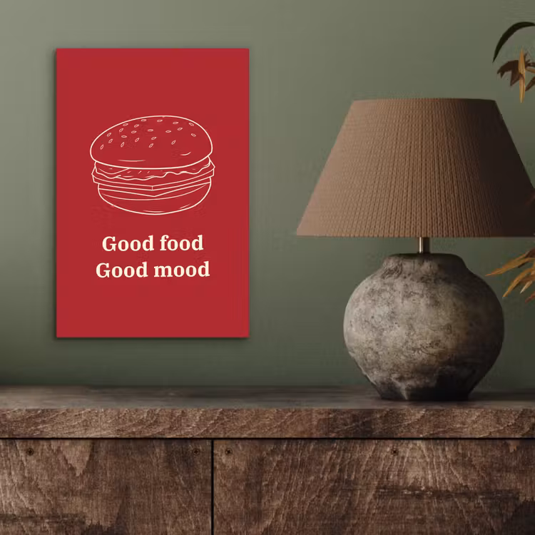 Dieprood - Lijntekening - Tekst - Hamburger aluminium wit klein -sfeer2