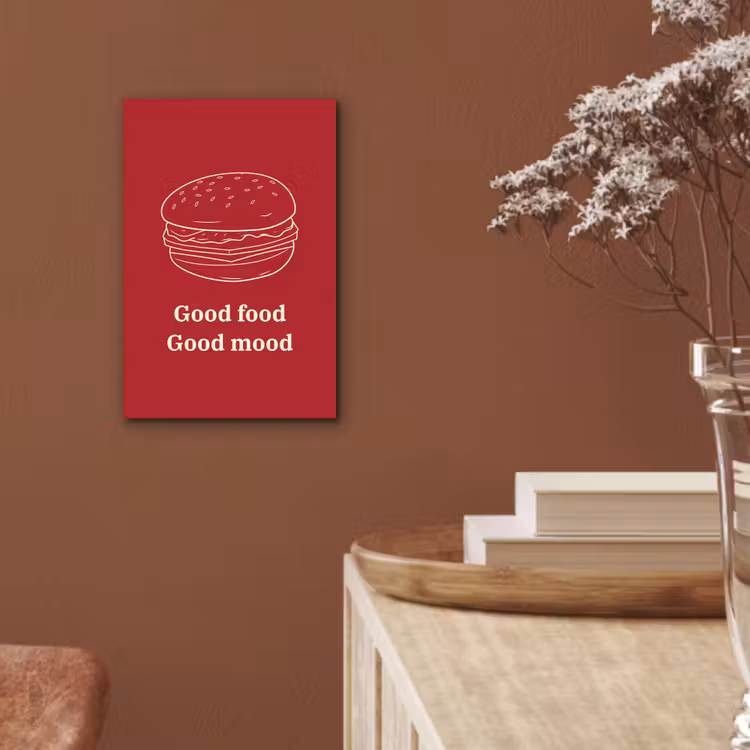 Dieprood - Lijntekening - Tekst - Hamburger aluminium wit klein -sfeer4
