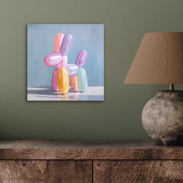 Dier - Ballon - Pasteltinten - Glanzend aluminium wit klein -sfeer2
