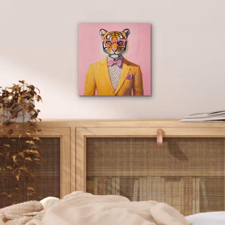 Tijger - Bril - Geel - Jasje aluminium wit klein -sfeer3