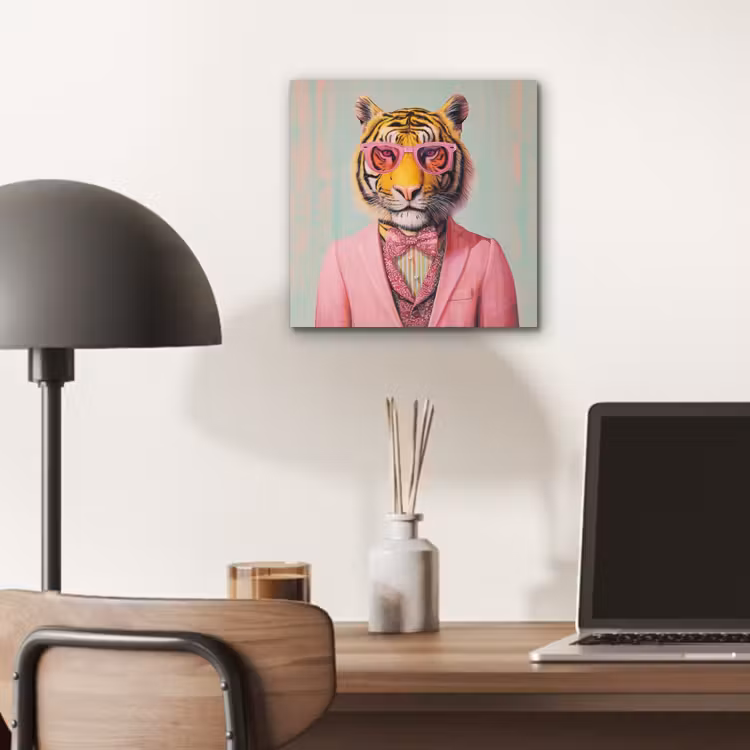 Tijger - Strik - Jasje - Roze aluminium wit klein -sfeer5