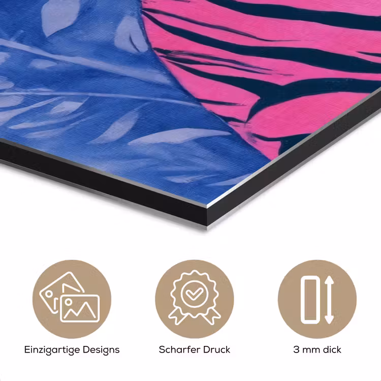 Tijger - Roze - Bladeren - Jungle aluminium wit klein -closeup_DE