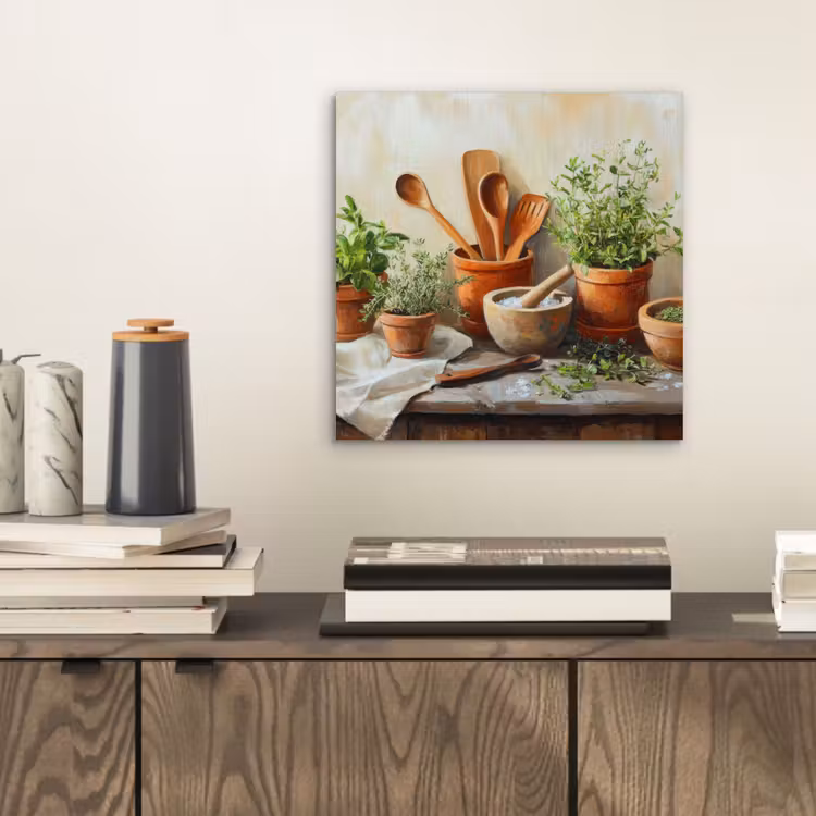 Potten - Kruiden - Hout aluminium wit klein -sfeer1